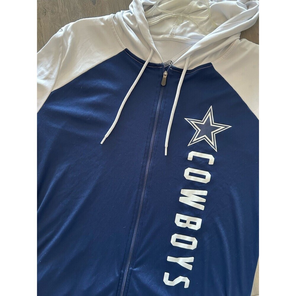 Dallas Cowboys Fanatics End Around Women's Lightweight Full-Zip Hood Jacket Sz L